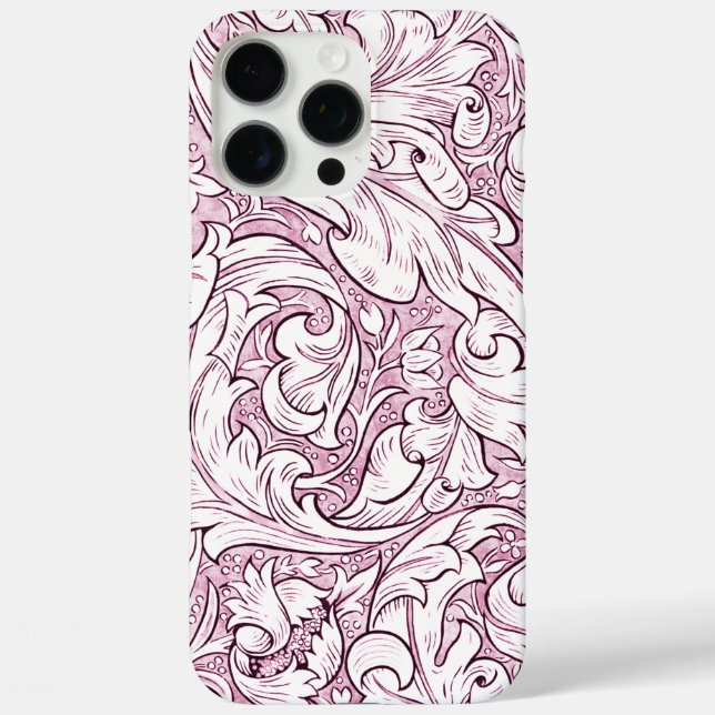 Rose Pink Baroque Ornate Foliage  Case-Mate iPhone Case (Back)