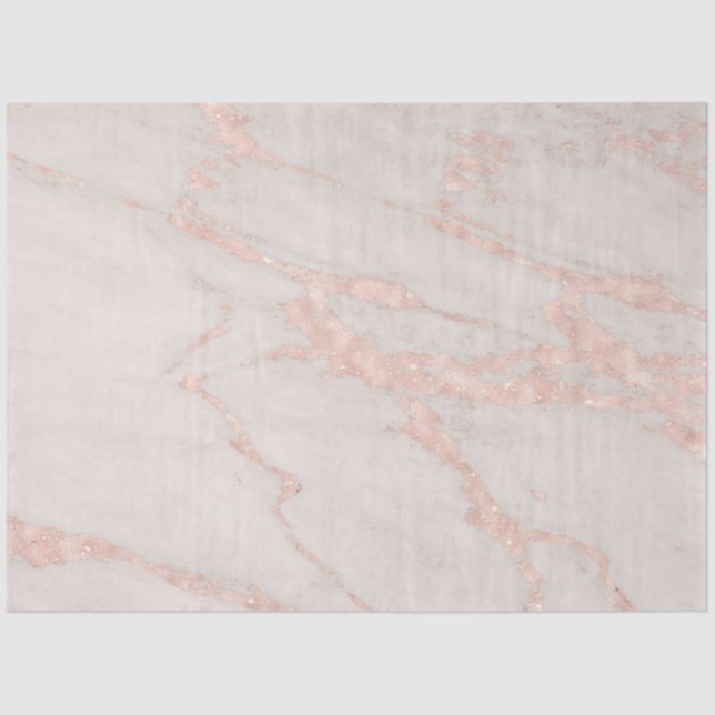 Rose Pink Blush Glitter Marble Modern Tissue Paper (Front)
