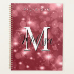 Rose Pink Bokeh Modern Monogram Sparkle Planner<br><div class="desc">This planner has a background of rose pink bokeh sparkle. Simple and contemporary. Complete it with a personalized monogram and name. Created by Simply Farmhouse Press.</div>