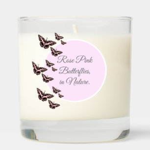Rose pink butterflies scented candle
