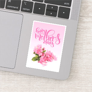 Rose Pink Carnation HAPPY MOTHER'S DAY Sticker