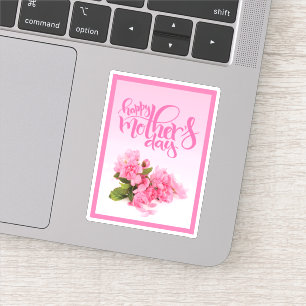 Rose Pink Carnation HAPPY MOTHER'S DAY Sticker