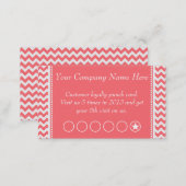 Rose Pink Chevron Discount Promotional Punch Card (Front/Back)