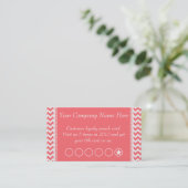 Rose Pink Chevron Discount Promotional Punch Card (Standing Front)
