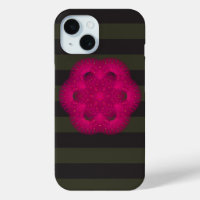 Rose pink color epicycroid geometric pattern iPhone 15 case