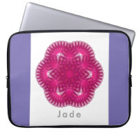 Rose pink color epicycroid geometric pattern laptop sleeve