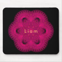 Rose pink color epicycroid geometric pattern mouse pad
