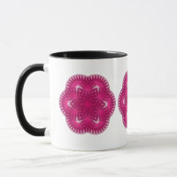 Rose pink color epicycroid geometric pattern mug