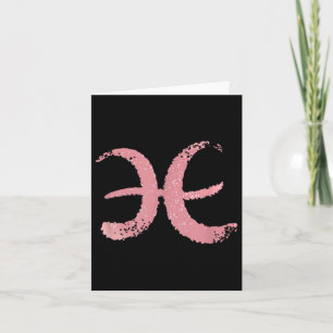 Rose-pink Colored Pisces Zodiac Astrology Sign Card