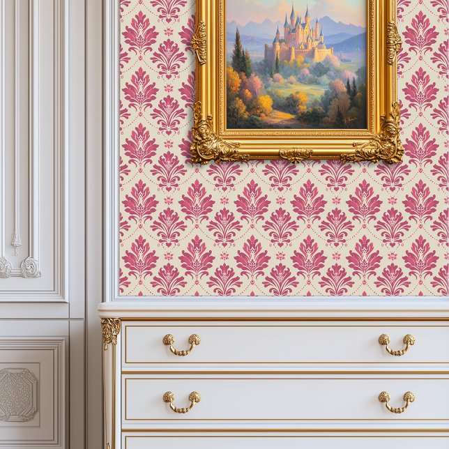 Rose Pink Damask Princesscore Wallpaper (Rose Pink Damask Princesscore Wallpaper)