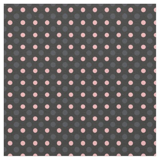 Rose Pink, dark gray and charcoal polka dot Fabric