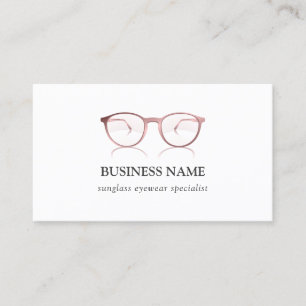 Rose Pink Eyeglasses Spectacles Calligraphy Business Card