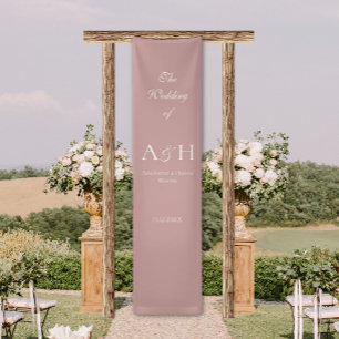 Rose Pink Fabric Wedding Welcome Banner