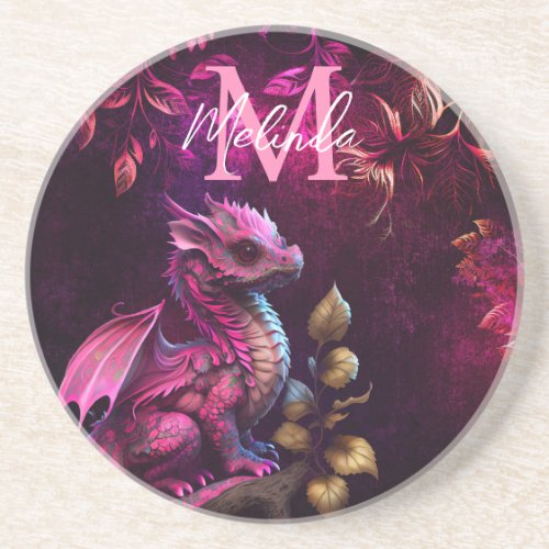 Rose Pink Fantasy Dragon Coaster