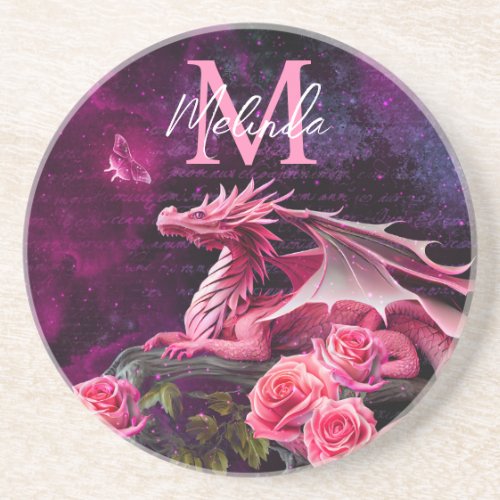 Rose Pink Fantasy Dragon Coaster