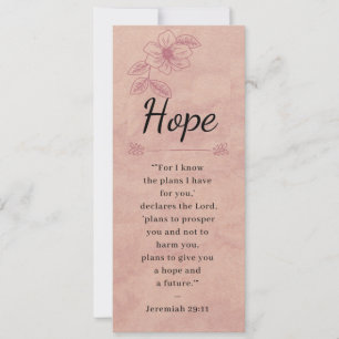 Rose Pink Floral Elegant Bible -Hope- Bookmark