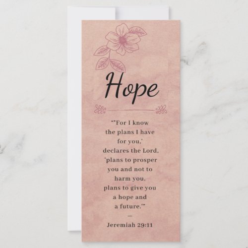 Rose Pink Floral Elegant Bible _Hope_ Bookmark