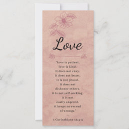 Rose Pink Floral Elegant Bible - Love - Bookmark
