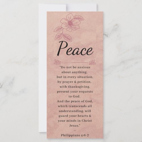 Rose Pink Floral Elegant Bible _ Peace _ Bookmark