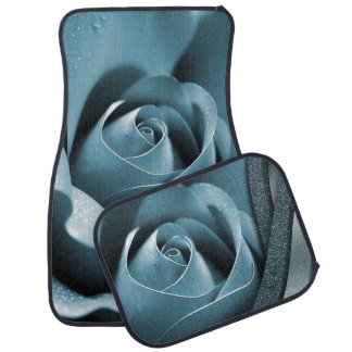 Rose, pink, flower, blue, soft ,classy car floor mat