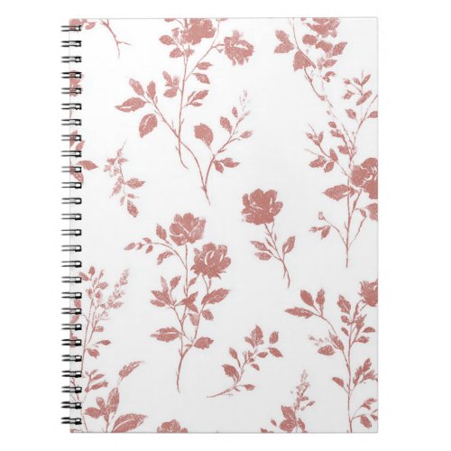 Rose Pink Flowers Notebook