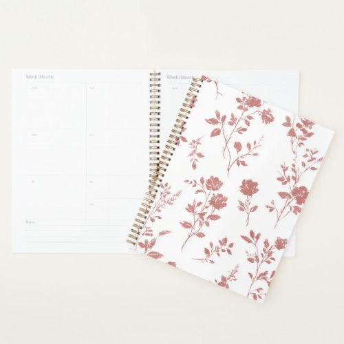 Rose Pink Flowers Planner