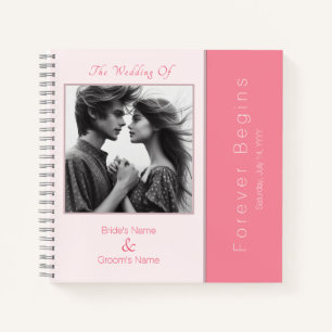 Rose Pink Forever Begins Photo Modern Guest Book