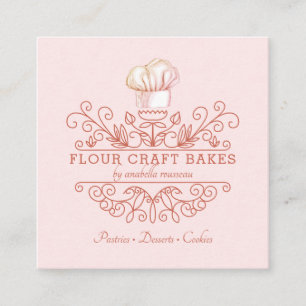 Rose Pink Frame Bakery Baker's Logo Business Card