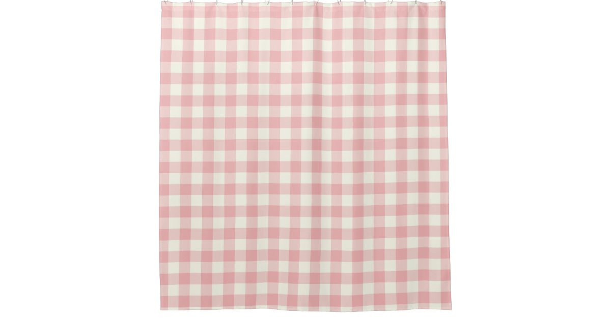 Rose Pink Gingham Shower Curtains | Zazzle