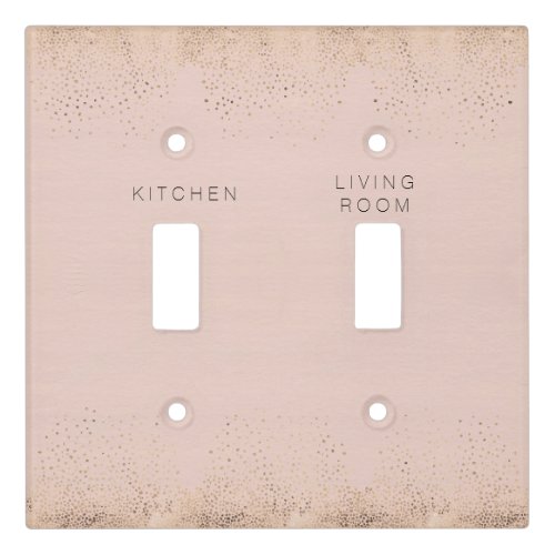 Rose Pink Glam Gold Double Room Reminders Light Switch Cover
