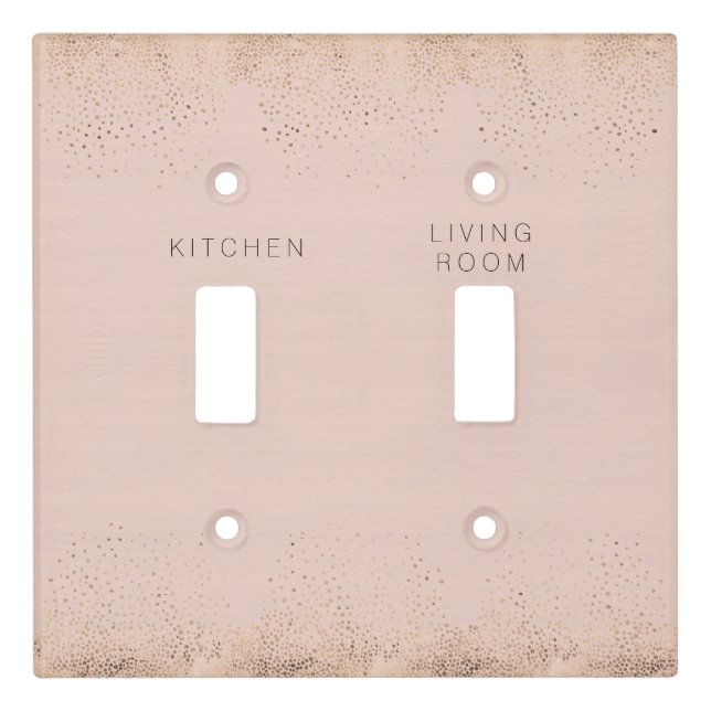 Rose Pink Glam Gold Double Room Reminders Light Switch Cover (Front)