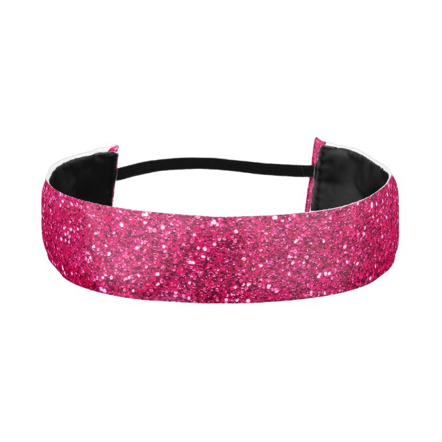 Rose pink glitter athletic headband (Front)