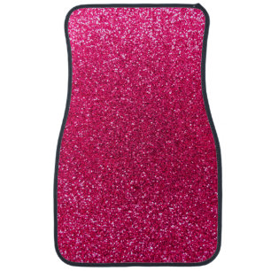 Rose pink glitter car floor mat