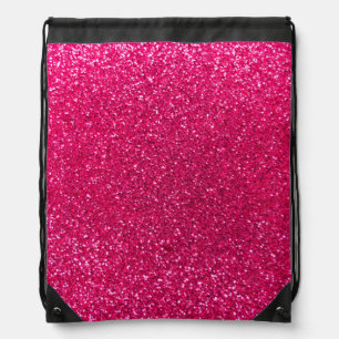 Rose pink glitter drawstring bag