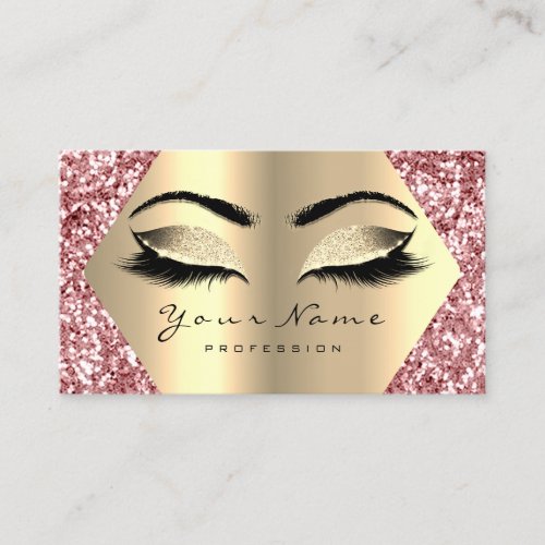 Rose Pink Glitter Makeup Artist Lashes Appointment Business Card