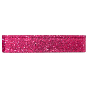Rose pink glitter name plate
