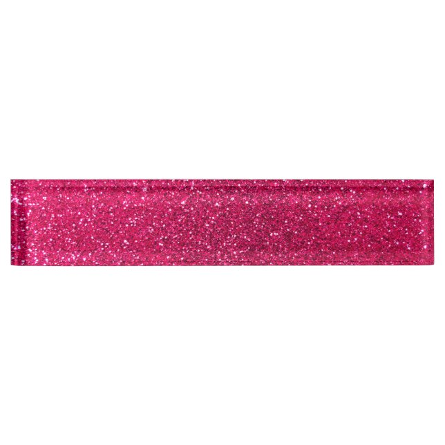 Rose pink glitter name plate (Front)