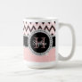 Rose Pink Glitter Pink Chevron Monogram Coffee Mug