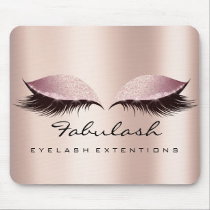 Rose Pink Glitter SPA Beauty Lashes Extension Skin Mouse Pad