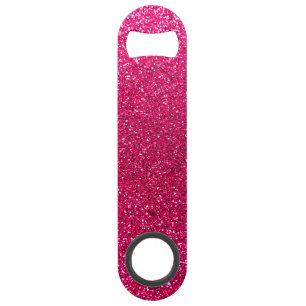 Rose pink glitter speed bottle opener