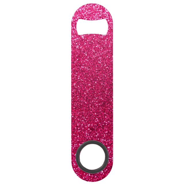 Rose pink glitter speed bottle opener (Front)