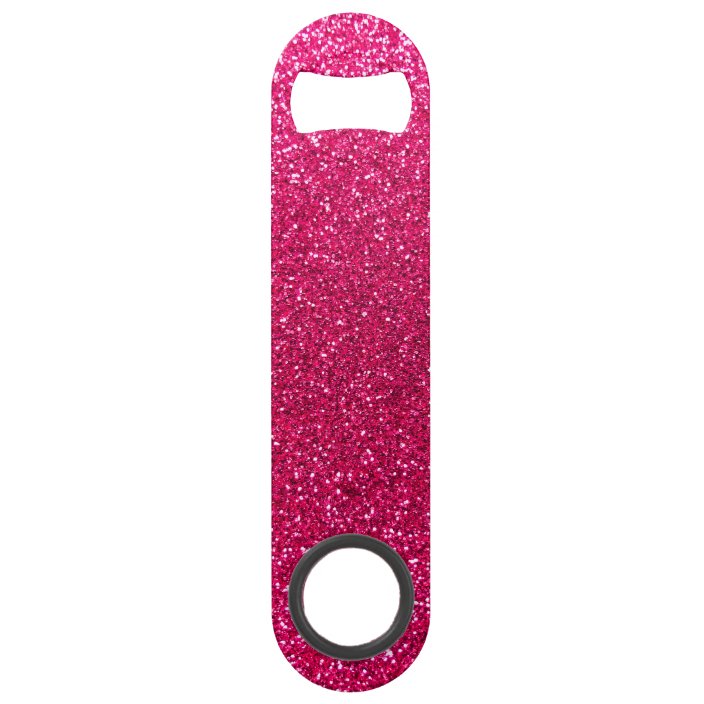 Rose pink glitter speed bottle opener