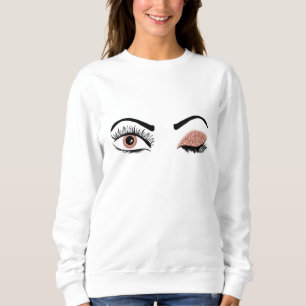 Rose Pink Gold Eyelashes Glitter Sweatshirt