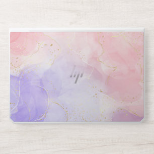 Rose Pink gold glitter Sparkles agate marb HP Laptop Skin