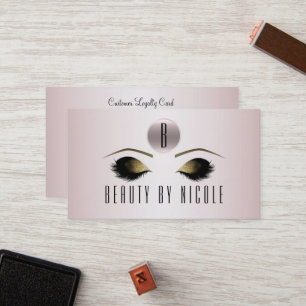 Rose Pink Gold Makeup Eyes Customer Loyalty Card