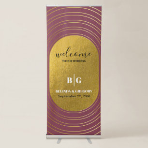 Rose Pink & Gold Modern Arch Wedding Welcome Sign