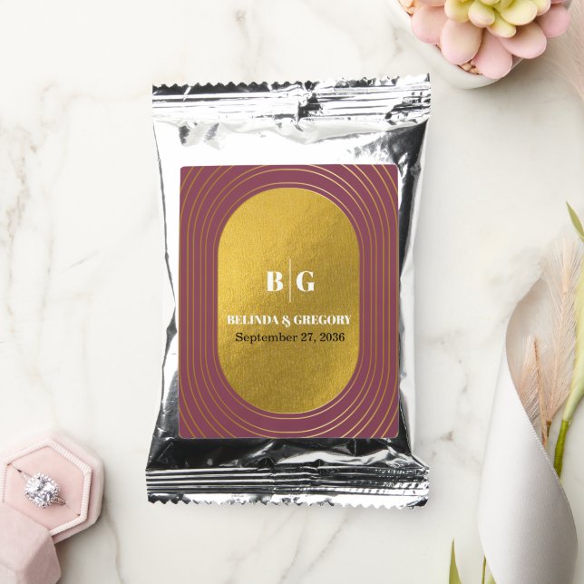 Rose Pink & Gold Modern Minimalist Arch Wedding Coffee Drink Mix (Wedding)