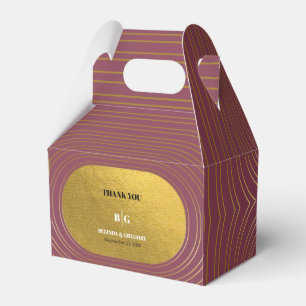 Rose Pink & Gold Modern Minimalist Arch Wedding Favor Boxes