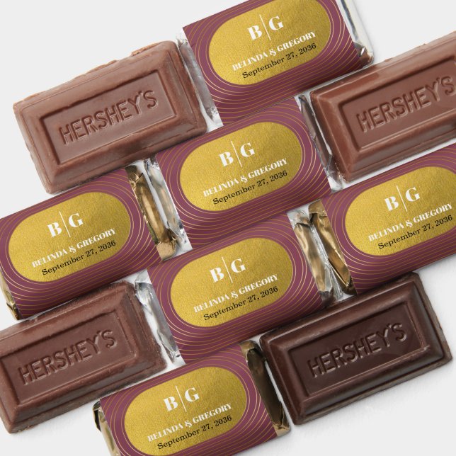 Rose Pink & Gold Modern Minimalist Arch Wedding Hershey's Miniatures (Assorted)