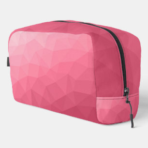 Rose pink gradient geometric mesh pattern dopp kit